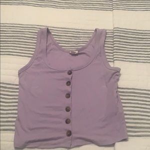 Lilac Buttoned Ribbed Tank